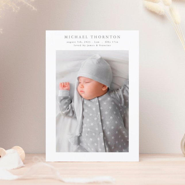 minimal photo collage baby birth announcement (Creator Uploaded)