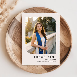 Minimal Photo Collage Graduation Party Thank You Postcard