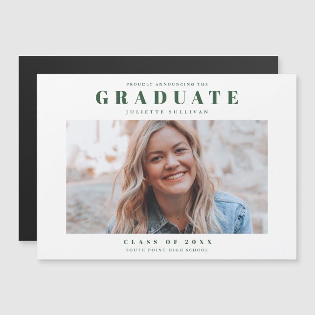 Minimal photo graduation announcement (Front/Back)