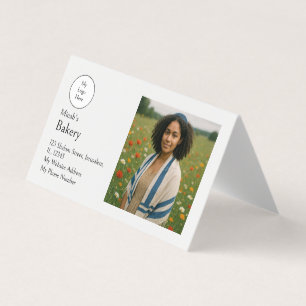 Minimal Photo Modern Business Bakery Editable Card