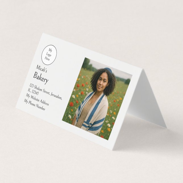 Minimal Photo Modern Business Bakery Editable Card (Front)