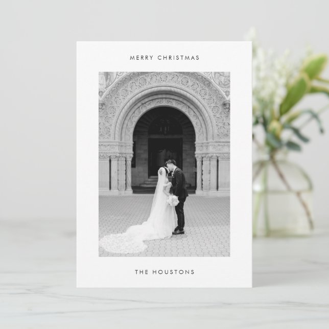 Minimal Photo Modern Christmas Holiday Card (Standing Front)