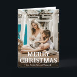 Minimal Photo Modern Christmas Holiday Card<br><div class="desc">Modern Christmas card featuring a simple and minimal design with "Merry Christmas" in a fun and bold typography over your favourite photo.  The inside has a second picture along with your personalised message in black and white.</div>