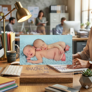 Minimal Photo Mother's Day New Mother Award Acrylic Sign