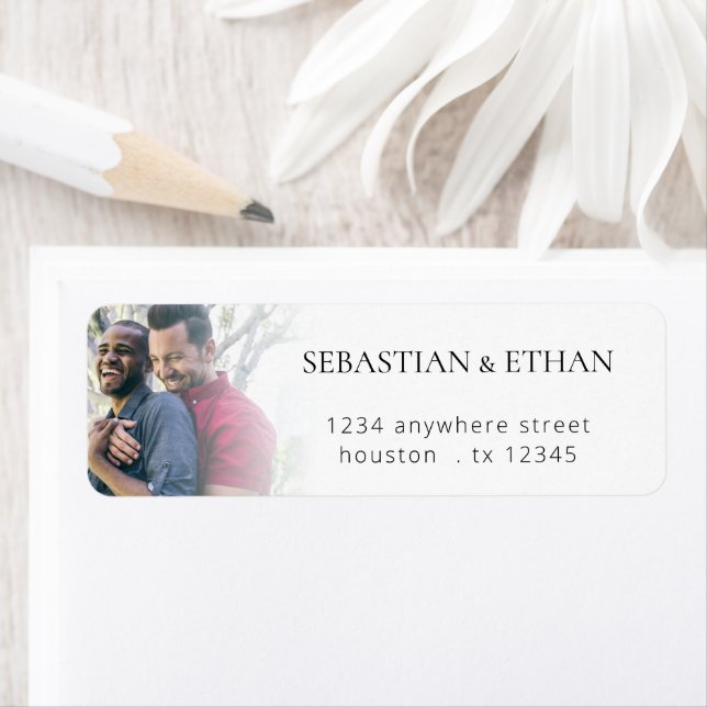 Minimal Photo Overlay Return Name Address Wedding  (Insitu)