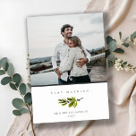 Minimal Photo Pine Branch Christmas Very Married Holiday Card<br><div class="desc">For any further customisation or any other matching items,  please feel free to contact me at yellowfebstudio@gmail.com</div>