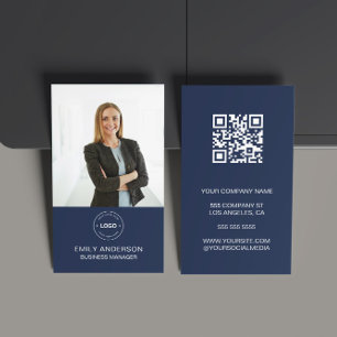 Minimal Photo QR Photo Professional Business Card