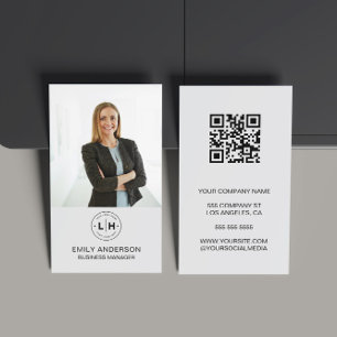 Minimal Photo QR Photo Professional Business Card