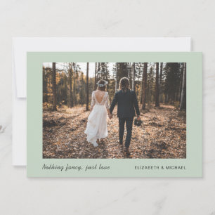 Minimal Photo Sage Green Elopement Announcement