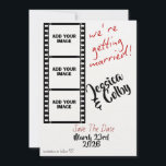 Minimal Photo Save the Date Custom Modern Invitation<br><div class="desc">Announce your special day with a minimal photo save the date card featuring three custom pictures in a stylish film-inspired layout. This modern and elegant design blends clean typography with a sentimental photo collage look, making it perfect for couples who want a timeless yet personal wedding announcement. Ideal for showcasing...</div>