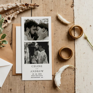 Minimal Photo Strip Magnetic Wedding Save The Date