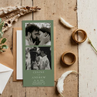 Minimal Photo Strip Magnetic Wedding Save The Date