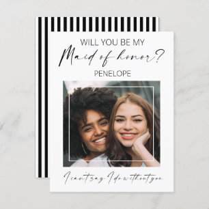 Minimal Photo Will You Be My Maid Of Honour