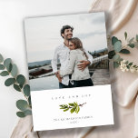 Minimal Pine Branch Christmas Joy & Love Photo Holiday Card<br><div class="desc">For any further customisation or any other matching items,  please feel free to contact me at yellowfebstudio@gmail.com</div>