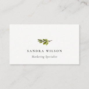 Minimal Pine Branch Foliage Stud Earring Display Business Card