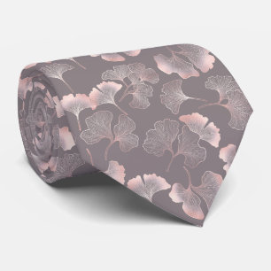 Minimal Pink Botanical Pattern Tie