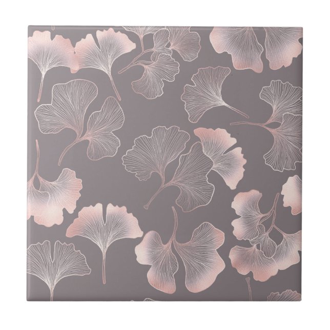Minimal Pink Botanical Pattern Tile (Front)