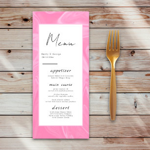 Minimal Pink Calligraphy Artistic Abstract Wedding Menu