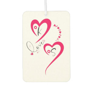 Minimal Pink Heart Love Car Air Freshener