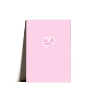 Minimal Pink Heart Love Valentines Day Holiday Card