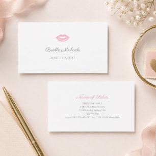 Minimal Pink Makeup Artist Business Card