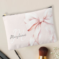Minimal Pink Monogram Accessory Pouch
