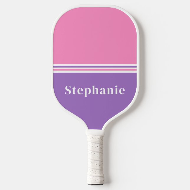 Minimal Pink Purple Pickleball Paddle (Front)