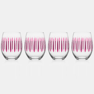 Minimal Pink Retro Inspired Stemless Wine Glass