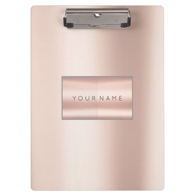 Minimal Pink Rose Gold Metallic Pearly Blush Clipboard (Front)
