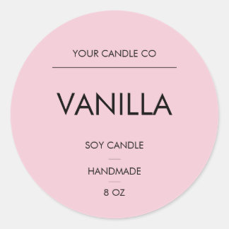 Minimal Pink Round Candle Label – VanillaSoyCandle