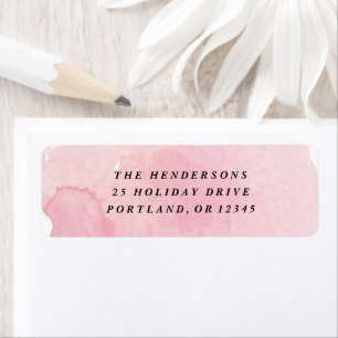 Minimal Pink Watercolor Return Address