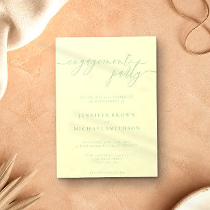 Minimal Pistachio & Cream Elegant Engagement Party Invitation