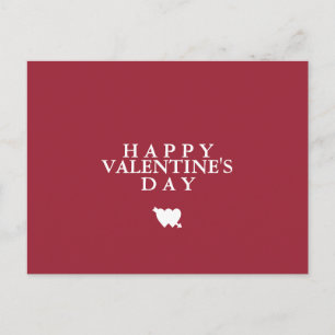 Minimal Plain Basic Simple Happy Valentine's Day Holiday Postcard