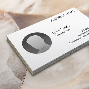 Minimal Plain Custom Photo Agent Broker Business Card