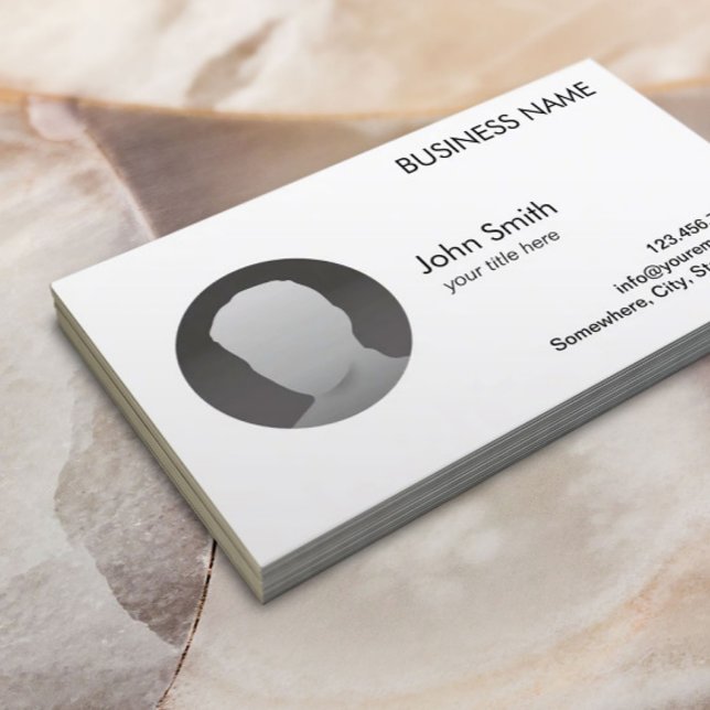 Minimal Plain Custom Photo Agent Broker Business Card (Creator Uploaded)