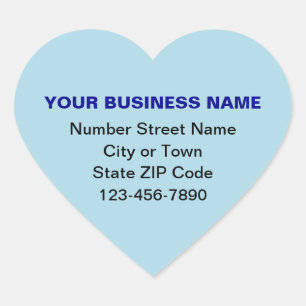 Minimal Plain Texts Business Brand on Light Blue Heart Sticker