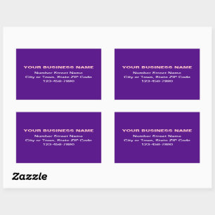 Minimal Plain Texts Business Brand on Purple Rectangular Sticker