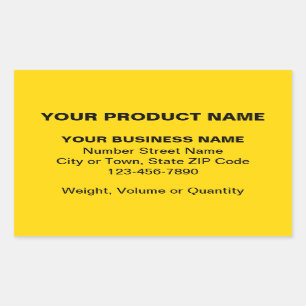 Minimal Plain Texts of Business Product on Yellow Rectangular Sticker