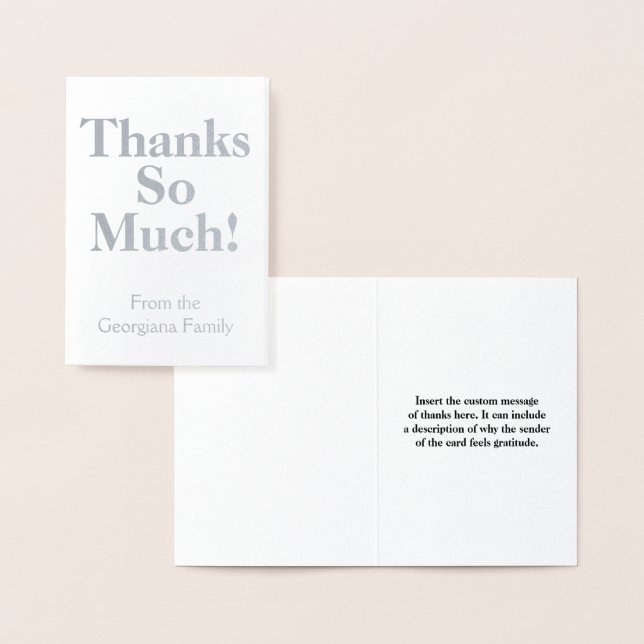 Minimal, Plain "Thanks So Much!" Card (Display)