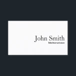 Minimal Plain White Mathematician Business Card<br><div class="desc">Minimal Plain White Mathematician Business Card.</div>