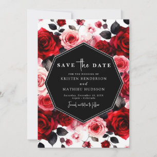 Minimal Playful Crimson Red Wedding Save The Date