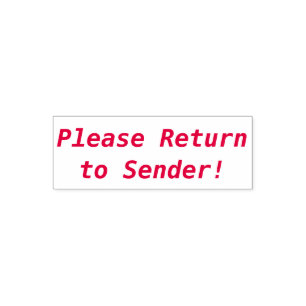 Minimal "Please Return to Sender!" Rubber Stamp