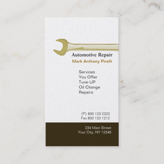 Minimal Plumber  Handyman Construction Mechanic Business Card (Front)