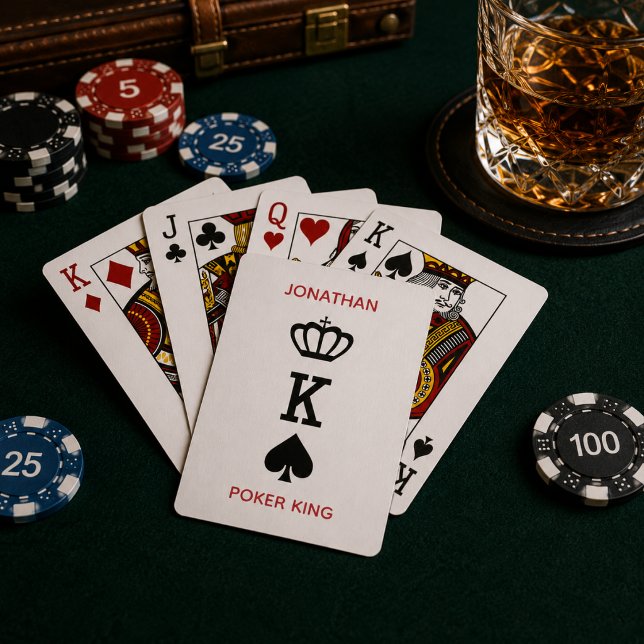 Minimal Poker King Custom Name Playing Cards (Personalize with the Poker Legend's name.  All text editable.)