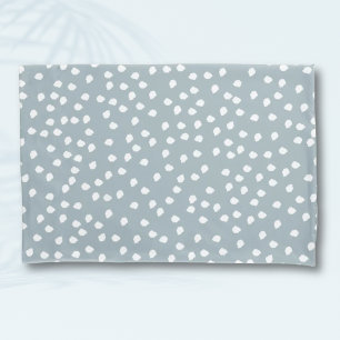 Minimal Polka Dot Gray Green and White Pillowcase