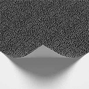 Minimal Polka Dot  Wrapping Paper Black and White