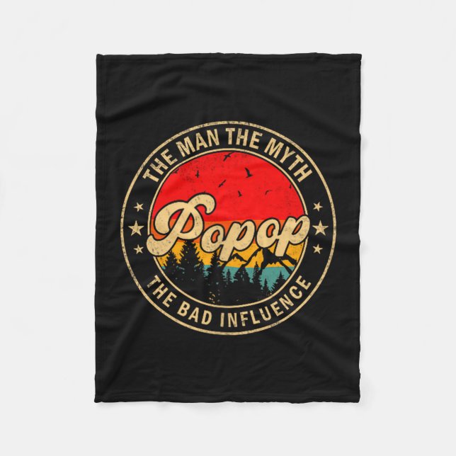 Minimal Popop Man Myth Bad Influence Fleece Blanket (Front)
