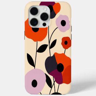 Minimal Poppy Bloom iPhone 15 Pro Max Case