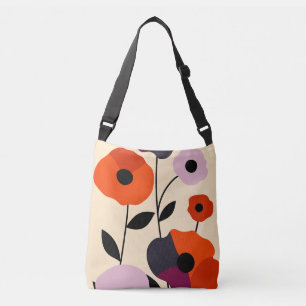 Minimal Poppy Bloom Crossbody Bag