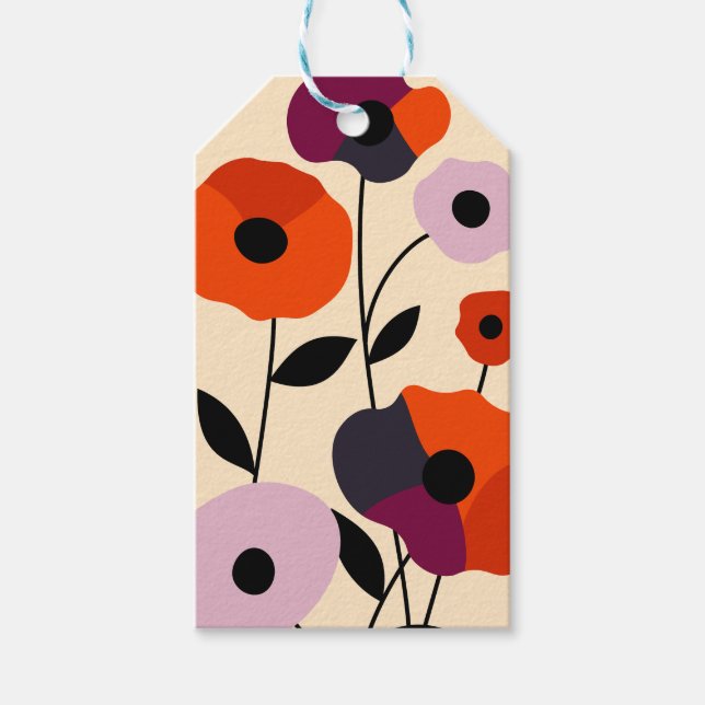 Minimal Poppy Bloom Gift Tags (Front)